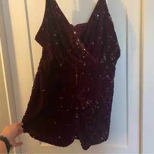 Maroon sequin romper